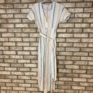 BILLABONG Brand New Salty Blonde Dream Weaver Striped Cotton Jumpsuit Medium